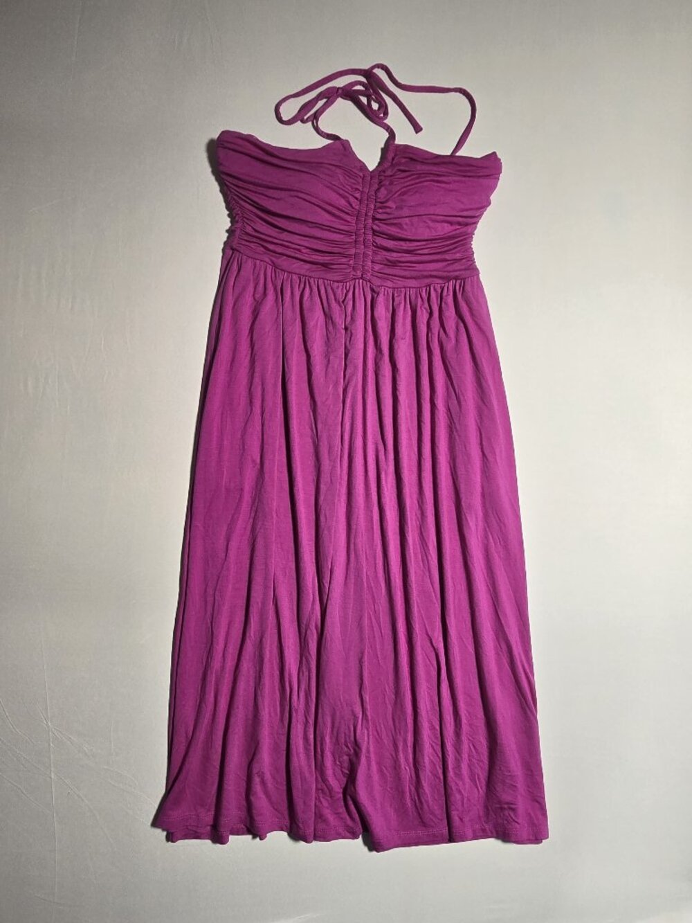 NWT Soma Soft Jersey Halter Tie Midi Dress Will Berry Built In Bra Size L